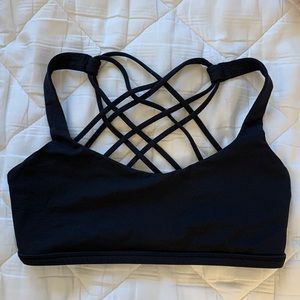 Black free to be wild lululemon sports bra